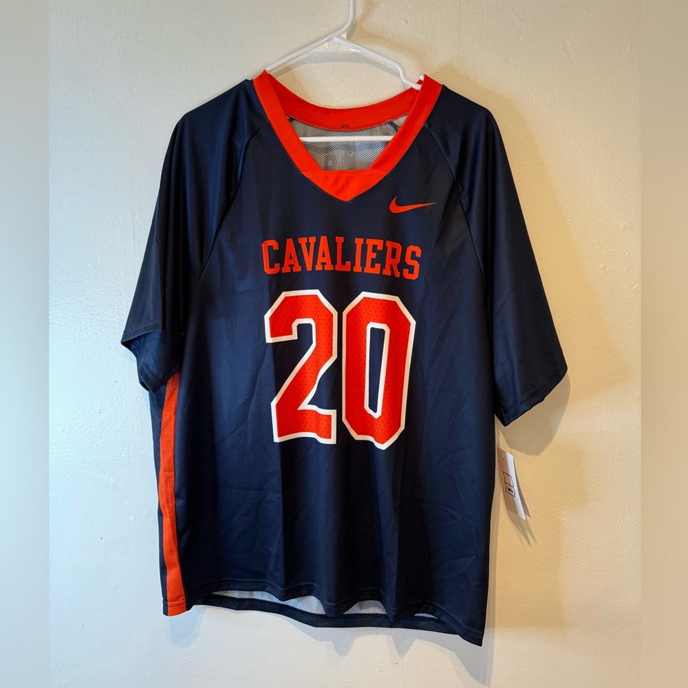 Virginia Cavaliers Jersey Mens Large Blue Nike Dri‎ Fit Athletic Shirt Sample